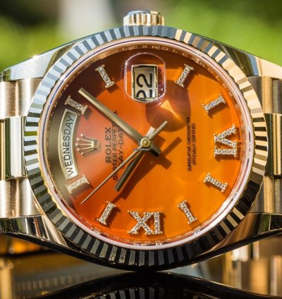Rolex Day-date 36 Carnelian Diamond Set Dial - 128238