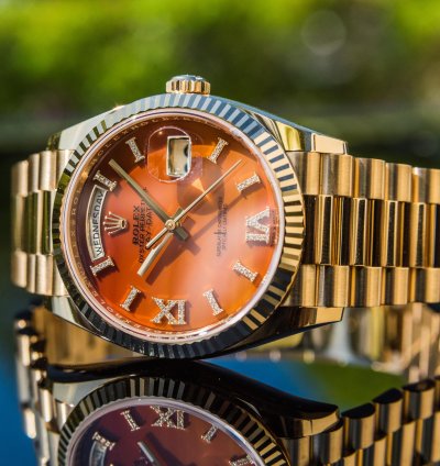 Rolex Day-date 36 Carnelian Diamond Set Dial - 128238