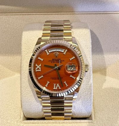 Rolex Day-date 36 Carnelian Set With Diamonds 36mm