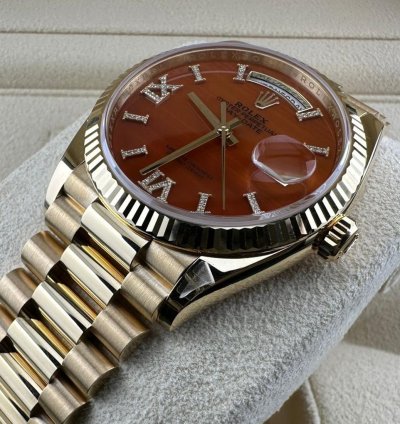 Rolex Day-date 36 Carnelian Set With Diamonds 36mm