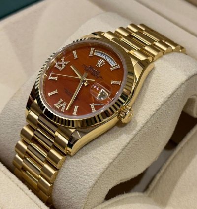 Rolex Day-date 36 Carnelian Set With Diamonds 36mm