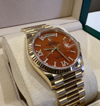 Rolex Day-date 36 Carnelian Set With Diamonds 36mm
