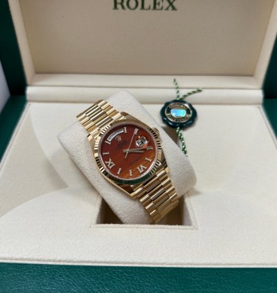 Rolex Day-date 36 Carnelian Stone Dial 2024 Neu Full Set Lagernd On Stock