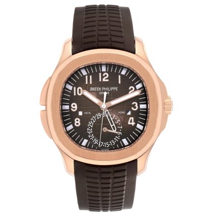 Patek Philippe Aquanaut Travel Time Rose Gold Mens Watch 5164r