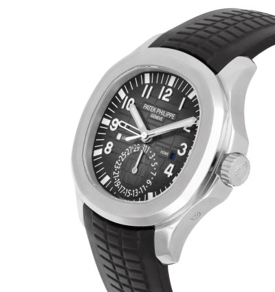 Patek Philippe Aquanaut Travel-time Steel Black Dial Watch 5164a-001 Box Papers