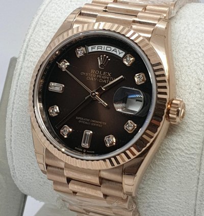 Rolex Day-date 36 Choc Diamond Dial Unworn