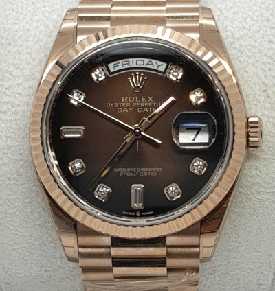 Rolex Day-date 36 Choc Diamond Dial Unworn