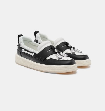O1s1wg110325 Tassle Hybrid Loafers In White Black