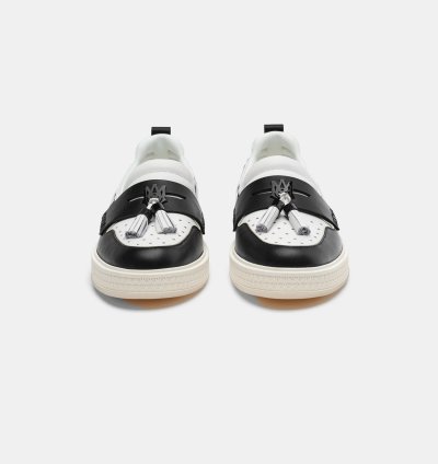 O1s1wg110325 Tassle Hybrid Loafers In White Black