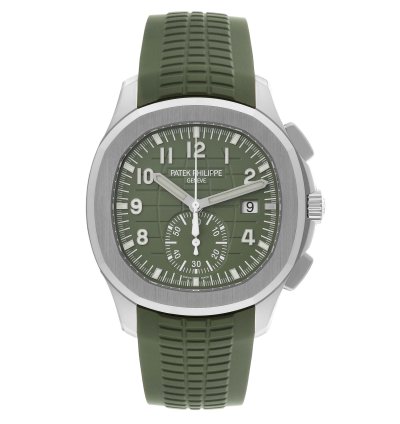 Patek Philippe Aquanaut White Gold Rubber Strap Mens Watch 5968g Box Papers