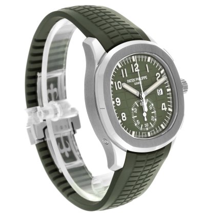 Patek Philippe Aquanaut White Gold Rubber Strap Mens Watch 5968g Box Papers