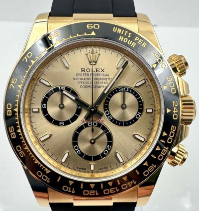 Rolex Daytona 126518ln Yellow Gold Oysterflex Champagne Dial Unworn 2024