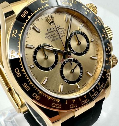 Rolex Daytona 126518ln Yellow Gold Oysterflex Champagne Dial Unworn 2024