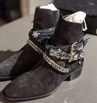Quick Amiri Bandana Buckle Boots Blk Suede