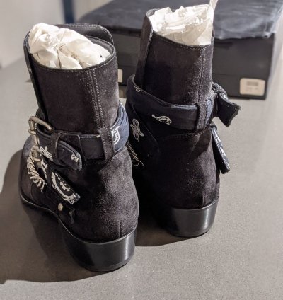 Quick Amiri Bandana Buckle Boots Blk Suede