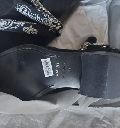 Quick Amiri Bandana Buckle Boots Blk Suede