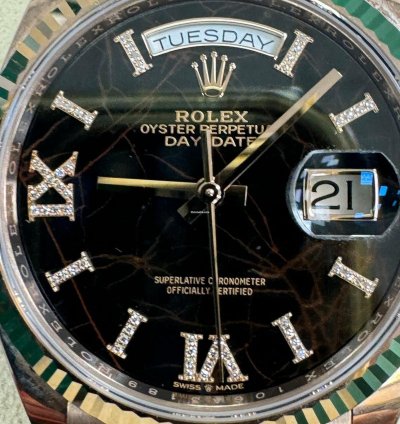 Rolex Day-date 36 Eisenkiesel Diamond Dial 128235