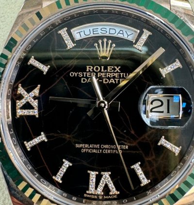 Rolex Day-date 36 Eisenkiesel Diamond Dial 128235