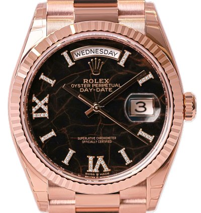 Rolex Day-date 36 Eisenkiesel Diamond Roman