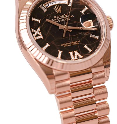 Rolex Day-date 36 Eisenkiesel Diamond Roman