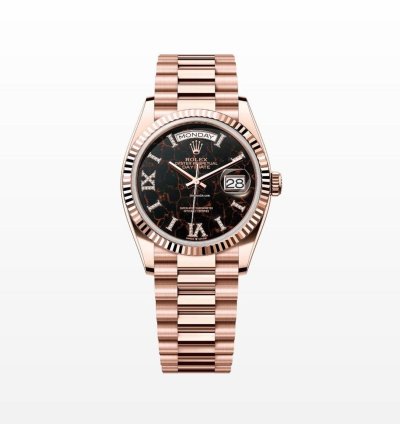 Rolex Day-date 36 Eisenkiesel Roman Diamond Dial