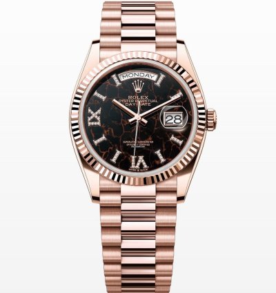Rolex Day-date 36 Eisenkiesel Roman Diamond Dial Unworn