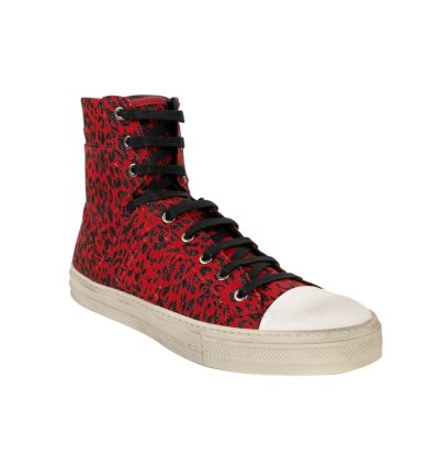 Red Leopard Print Vintage Sunset Sneakers Shoes Size 10