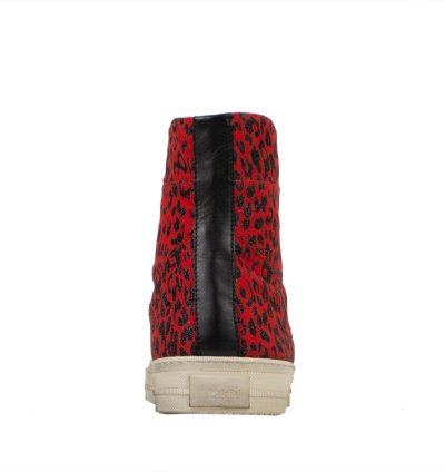 Red Leopard Print Vintage Sunset Sneakers Shoes Size 10