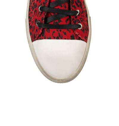 Red Leopard Print Vintage Sunset Sneakers Shoes Size 10