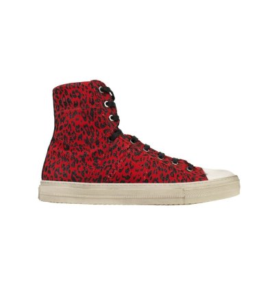 Red Leopard Print Vintage Sunset Sneakers Shoes Size 10