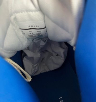 Amiri Skeleton Hi Top Bandana Blue Sneakers