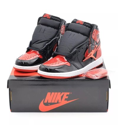Nike Air Jordan 1 Retro High Og Patent Bred Varsity Red Black 555088-063