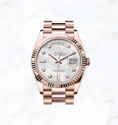 Rolex Day-date 36 Everose Gold Mother Of Pearl Diamond Dial new Unworn