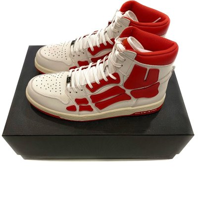 Skel Top High Sneakers In White Red