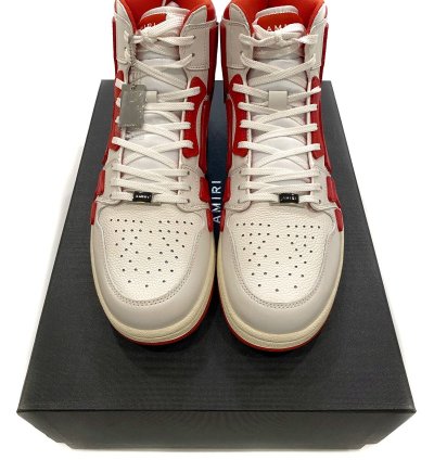 Skel Top High Sneakers In White Red