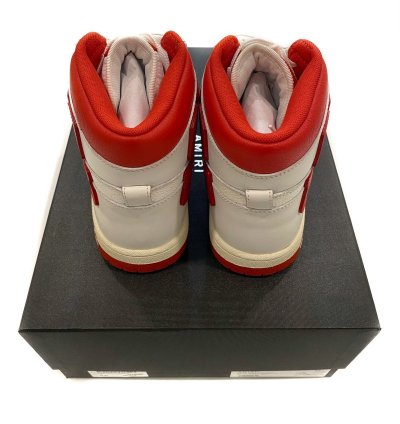 Skel Top High Sneakers In White Red