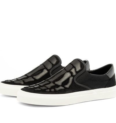 Skeleton Bones Slip On Leather Suede Shoe Sneaker