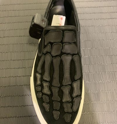 Skeleton Bones Slip On Leather Suede Shoe Sneaker