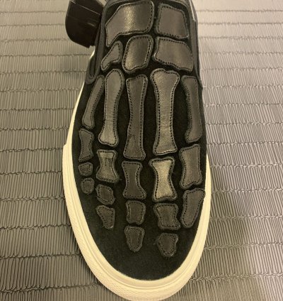 Skeleton Bones Slip On Leather Suede Shoe Sneaker