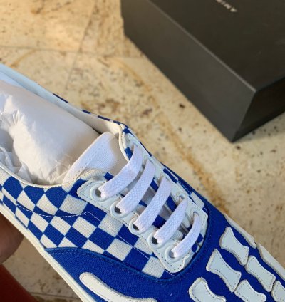 Skeleton Checker Low Top Sneakers In Blue White
