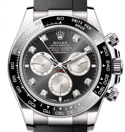 Rolex Daytona 126519ln White Gold Oysterflex Black Diamond Dial Unworn 2024