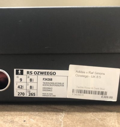 deadstock Adidas Raf Simons Ozweego