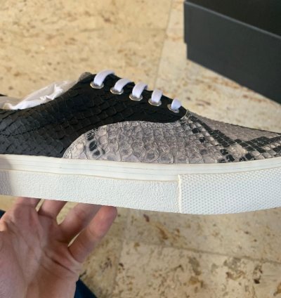 Snake Lace Up Sneakers Low Top In Multicolor