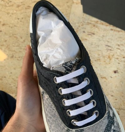 Snake Lace Up Sneakers Low Top In Multicolor