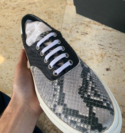 Snake Lace Up Sneakers Low Top In Multicolor