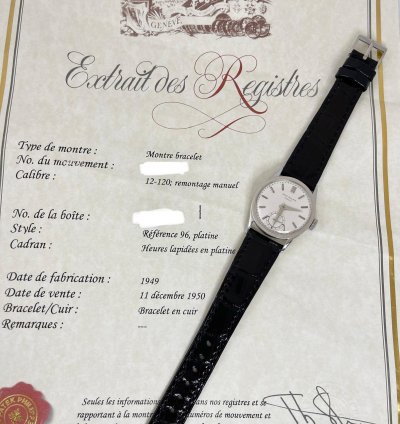 Patek Philippe Calatrava 96 Platinum Index Platinum Rare