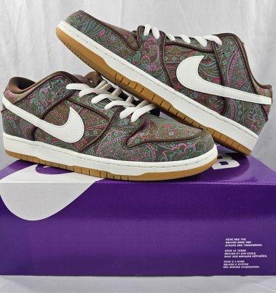Nike Sb Dunk Low Pro Premium Paisley Brown Men Brand New