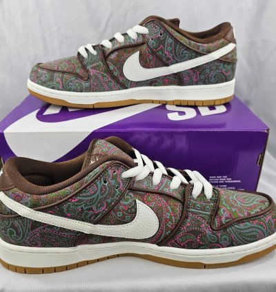 Nike Sb Dunk Low Pro Premium Paisley Brown Men Brand New