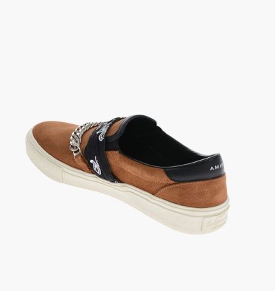 Suede Bandana Chain Slip On Sneakers