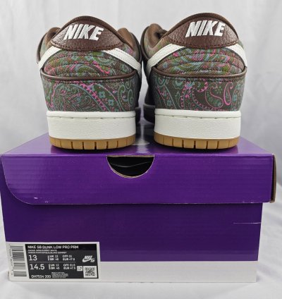 Nike Sb Dunk Low Pro Premium Paisley Brown Men Brand New